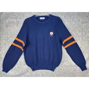 Vintage Illinois Fighting Illini Sweater Chief Illiniwek Embroidered Size Large